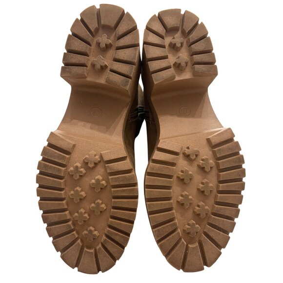 Universal Thread Tan Chunky Heel Ankle Boots Womens Size 7.5 Faux Suede - Picture 7 of 16